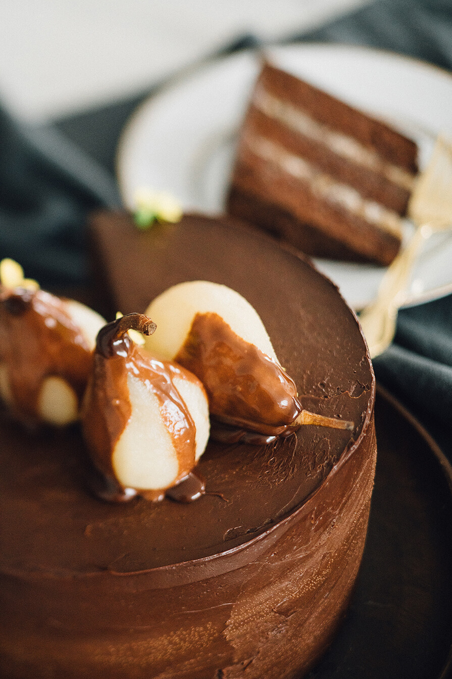 bolo de chocolate com pera