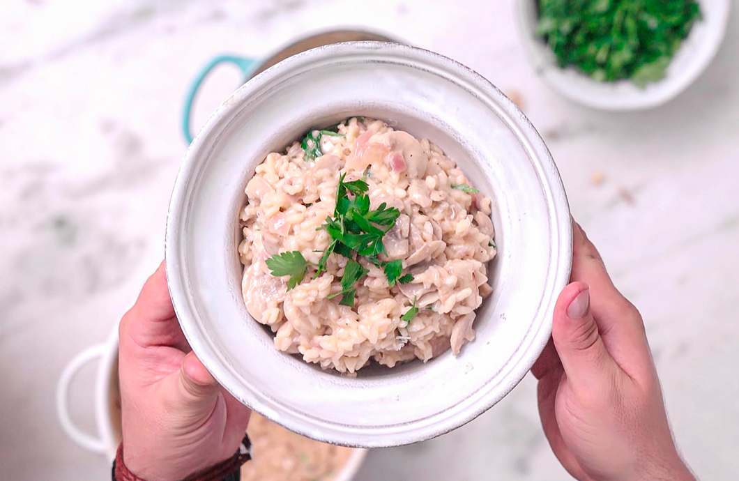 Risoto de cogumelo muito fácil e rápido