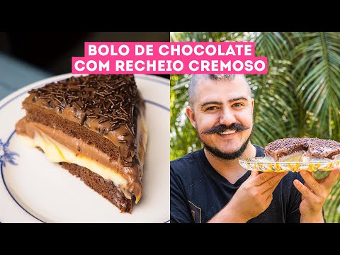 BOLO DE CHOCOLATE COM RECHEIO CREMOSO DE NUTELLA