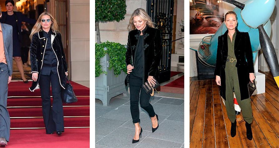 Kate Moss + veludo: alguns looks para nos inspirar